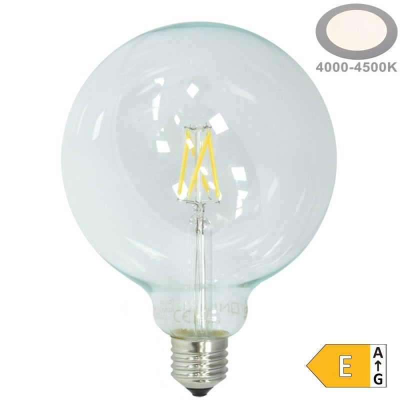 LED КРУШКА ФИЛАМЕНТ G125 6.5W 810LM E27 175-265V 4500К
